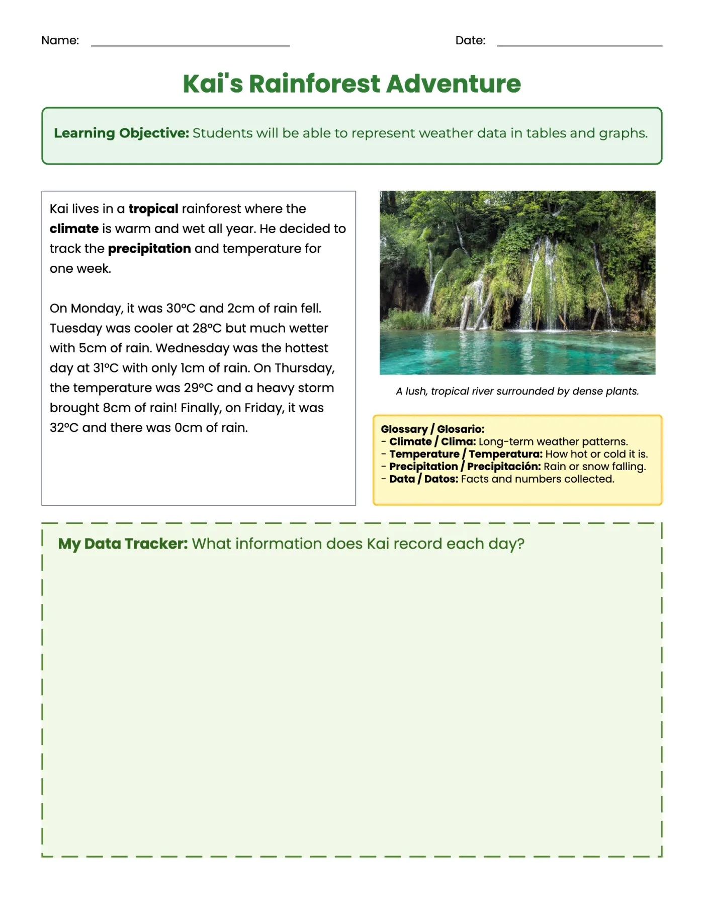 ELL seasonal weather worksheet — page 1